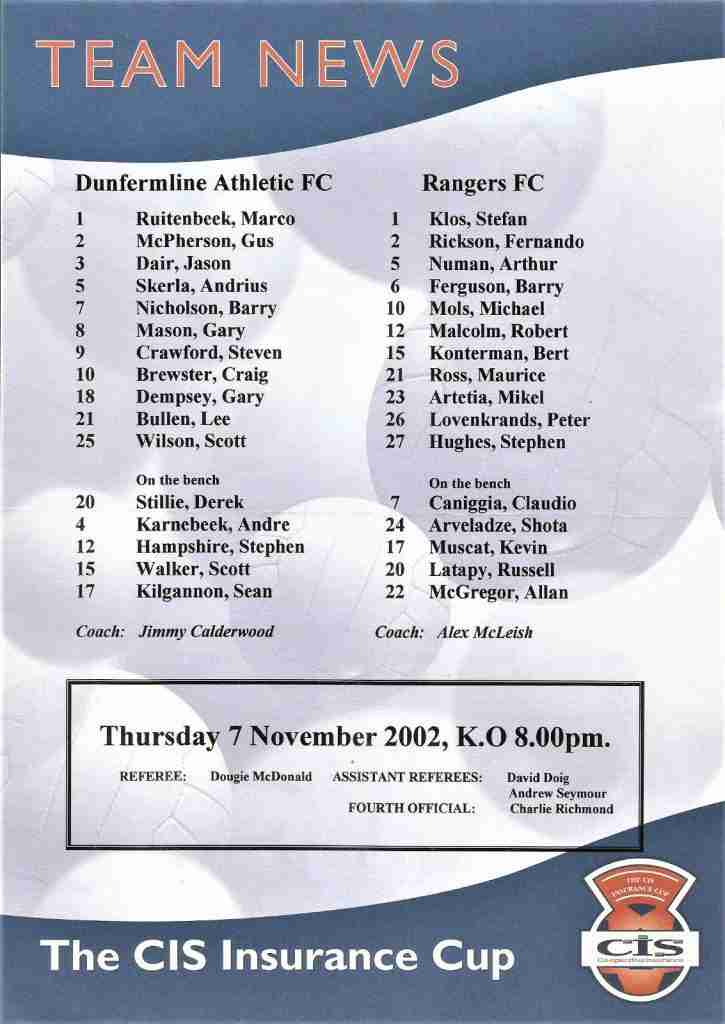 07nov02 teamsheet