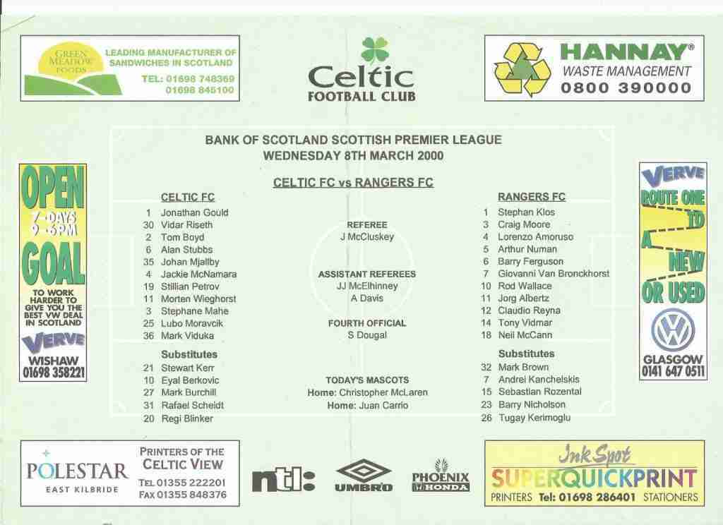 08mar00 teamsheet celtic