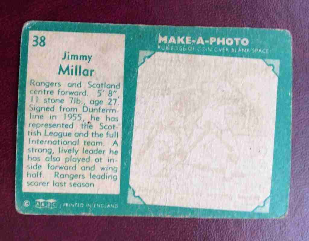 #jimmymillar #rangers #abc (back) 1963