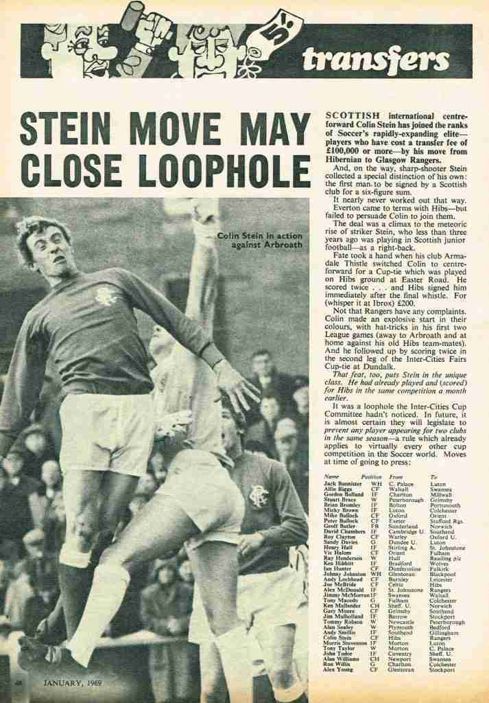 transfers stein move may close loophole #colinstein #rangers #cbfm 1969 01
