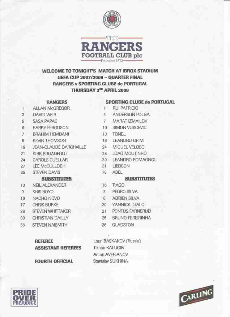 03apr08 teamsheet