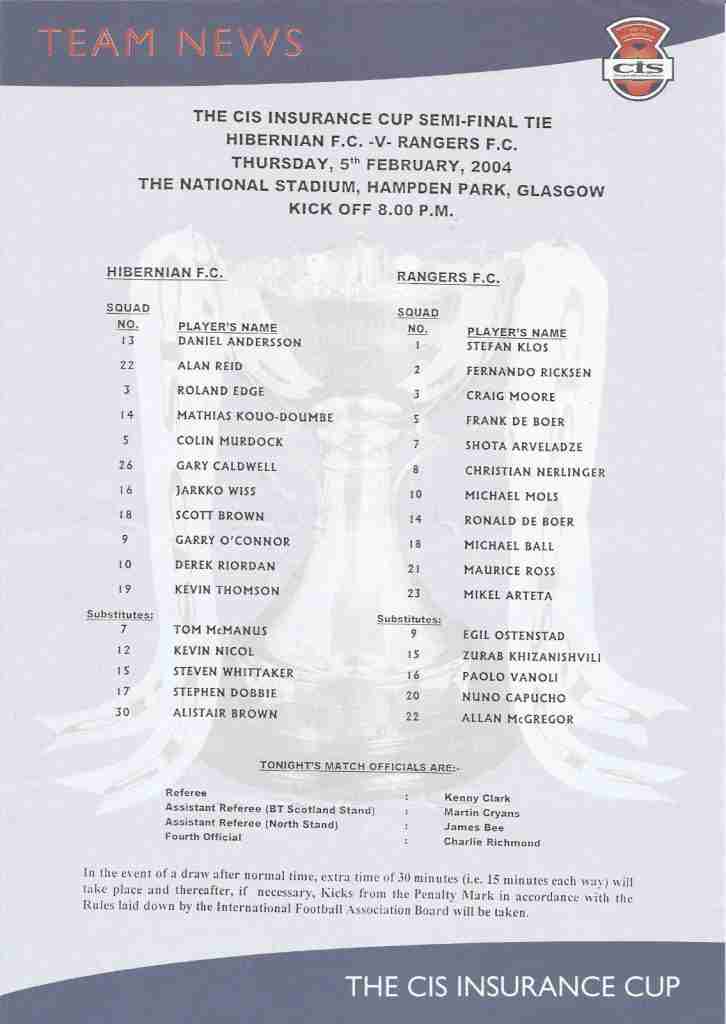 05feb04 teamsheet