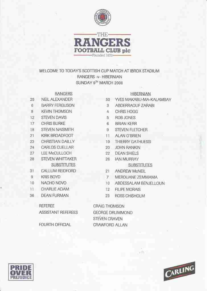 09mar08 teamsheet