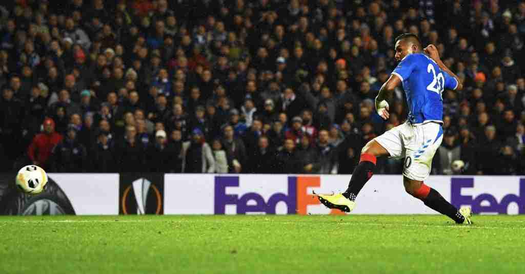 alfredo morelos keeps his composure to give rangers a well deserved first half lead 49213990158 o