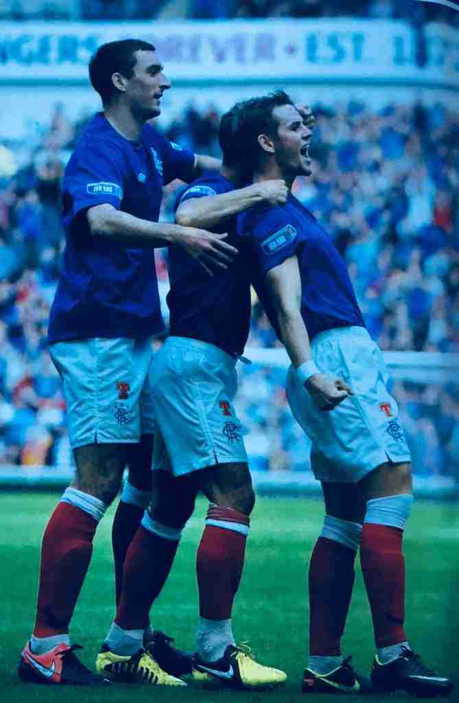 david templeton scores on his debut against elgin city and celebrates with former hearts team mates lee wallace and ian black 26875160419 o