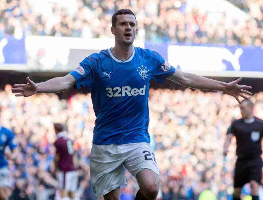 jamie murphy celebrates after scoring the opening goal a wonderful solo effort and his first at ibrox since signing for his boyhood heroes 40429175242 o