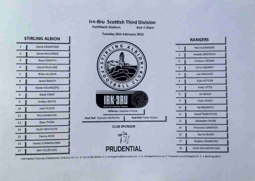 matchday team sheet 24632211121 o