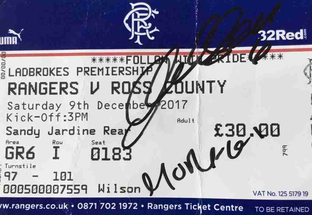 matchday ticket autographed by alfredo morelos and danny wilson 38068433105 o