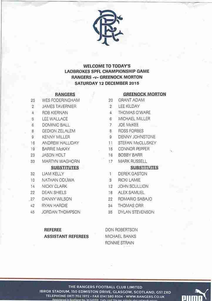 12dec15 teamsheet