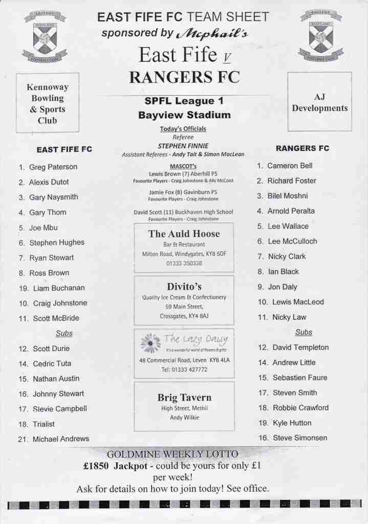 26oct13 teamsheet