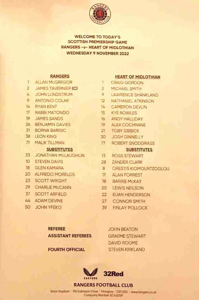 09nov22 teamsheet