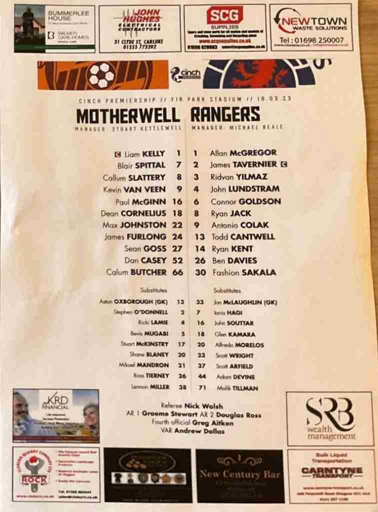 18mar23 teamsheet