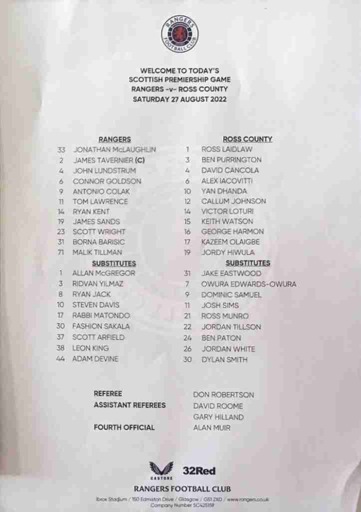27aug22 teamsheet