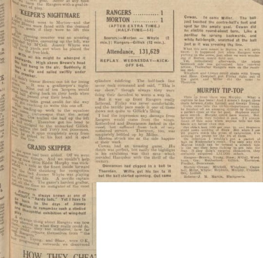 Rangers V Morton 17 April 1948 - The Rangers Archives